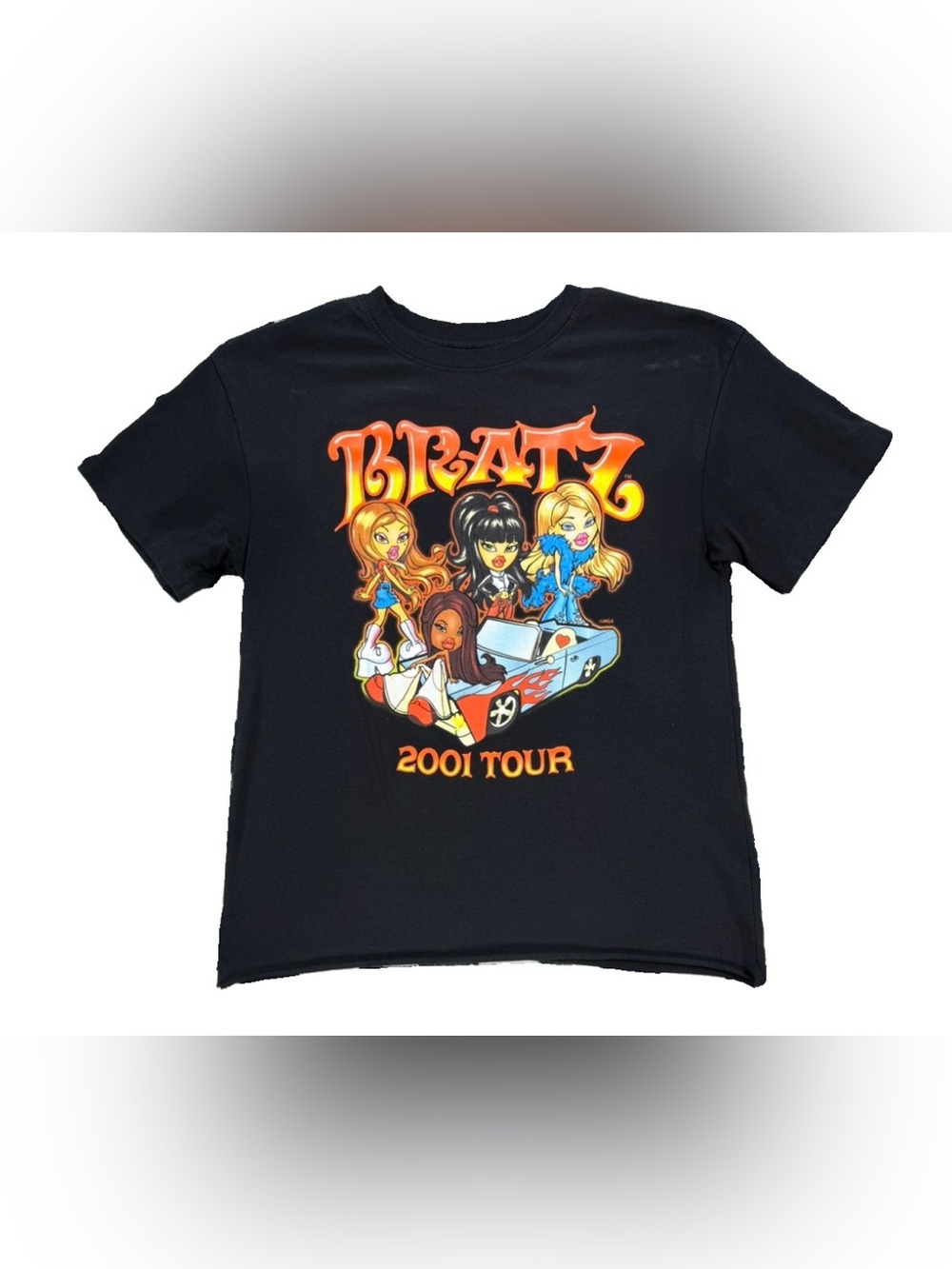 Bratz World Tour 2001 T Shirt Women's Small Black Y2K Dolls Party Toys Jade